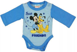 Disney hosszú ujjú baba body Mickey egér és Pluto mintával kék (74) - babyshopkaposvar