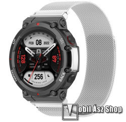 Xiaomi Amazfit T-Rex 2, Okosóra milánói szíj, Rozsdamentes acél, Mágneses, 230mm hosszú, csavarhúzóval, Tengely nélkül, Ezüst