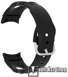  Okosóra szíj 2 az 1-ben - FEKETE - szilikon, 2 méret - Rövid szíj: 112mm / Hosszú szíj: 130mm + 95mm hosszú - SAMSUNG Galaxy Watch5 44mm (SM-R915F) / Watch5 40mm (SM-R905F) / Galaxy Watch5 Pro (SM-R92