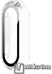 Okosóra műanyag védő tok / keret - ÁTLÁTSZÓ - 9H edzett üveg előlap védő is! - Xiaomi Mi Band 7