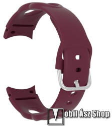  Okosóra szíj 2 az 1-ben - BORDÓ - szilikon, 2 méret - Rövid szíj: 112mm / Hosszú szíj: 130mm + 95mm hosszú - SAMSUNG Galaxy Watch5 44mm (SM-R915F) / Watch5 40mm (SM-R905F) / Galaxy Watch5 Pro (SM-R925