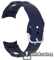  Okosóra szíj 2 az 1-ben - SÖTÉTKÉK - szilikon, 2 méret - Rövid szíj: 112mm / Hosszú szíj: 130mm + 95mm hosszú - SAMSUNG Galaxy Watch5 44mm (SM-R915F) / Watch5 40mm (SM-R905F) / Galaxy Watch5 Pro (SM-R