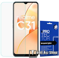 XPRO előlap védő karcálló edzett üveg - 0, 33 mm vékony, 9H, Arc Edge, A képernyő sík részét védi - Realme C31