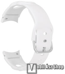 Okosóra szíj 2 az 1-ben - FEHÉR - szilikon, 2 méret - Rövid szíj: 112mm / Hosszú szíj: 130mm + 95mm hosszú - SAMSUNG Galaxy Watch5 44mm (SM-R915F) / Watch5 40mm (SM-R905F) / Galaxy Watch5 Pro (SM-R925