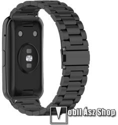 Fém okosóra szíj - FEKETE - rozsdamentes acél, csatos - 225mm hosszú - HUAWEI Watch Fit 2 Classic Edition / Watch Fit 2 Active Edition