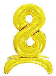 Balloons4party Balon folie cifra 8 auriu Stand Up 80 cm