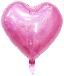 Balloons4party Balon folie inima holograma roz 45 cm - articole-petreceri - 8,99 RON