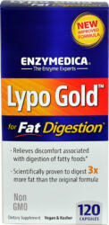 Enzymedica Lypo Gold, lipáz enzimkeverék, zsír emésztésre, 120 db, Enzymedica
