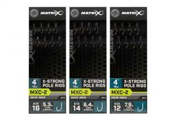 Matrix mxc-2 4 pole rigs mxc-2 size 16 barbless / 0.165mm / 4" (10cm) x-strong pole rig - 8pcs (GRR082)