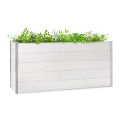Blumfeldt Nova Grow, kerti ágyás, 195 x 91 x 50 cm, WPC, fa megjelenés, fehér (GDW36-Nova Grow 19e)