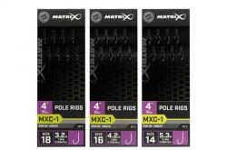 Matrix mxc-1 4 pole rigs mxc-1 size 14 barbless / 0.165mm / 4" (10cm) pole rig - 8pcs (GRR081)