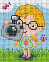 Pixelhobby 801405 Kamerás kislány kreatív szett 10, x12, 7cm 1 alaplapos (801405)