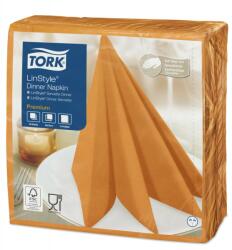 Tork Linstyle Dinner textilhatású szalvéta narancssárga, 50 db/cs