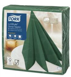 Tork Linstyle Dinner textilhatású szalvéta sötétzöld, 50 db/cs