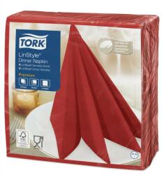 Tork Linstyle Dinner textilhatású szalvéta piros, 50 db/cs