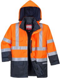 Portwest S779 - Bizflame Rain Hi-Vis Multi-Protection bélelt kabát, narancs/tengerészkék (S779ONRM)