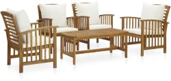 vidaXL Set mobilier cu perne, 5 piese, lemn acacia 3057978