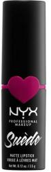 NYX Cosmetics Suède Matte Lipstick ruj de buze 3, 5 g pentru femei 12 Clinger