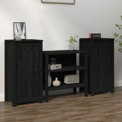 vidaXL Servante, 2 buc. , negru, 40x35x80 cm, lemn masiv de pin (813733) Comoda