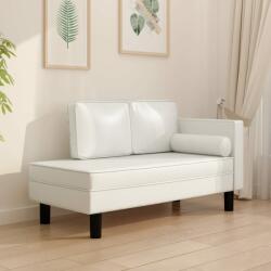 vidaXL Șezlong cu perne și suport, crem, piele artificială (340696) Canapea