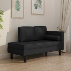 vidaXL Șezlong cu perne și suport, negru, piele artificială (340695) Canapea