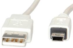 Roline Кабел ROLINE S3143-100, USB A(м) към USB Mini B(м), 3m, бял (S3143-100)