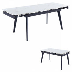 Artium Modern Étkezőasztal 120+30+30x80 cm, Fehér Márvány Mintázatú Kerámia Asztallappal HT-450M (HT-405M_WT)