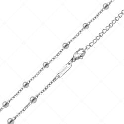 BALCANO - Beaded Cable / Nemesacél bogyós anker nyaklánc magasfényű polírozással- 2 mm / 42 cm