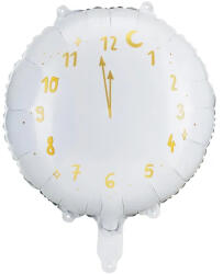 PartyDeco Fólia lufi, gömb alakú, szilveszteri óra, 45 cm