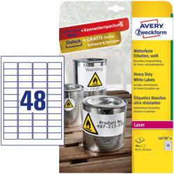 Avery Zweckform 45, 7*21, 2 mm-es Avery Zweckform A4 íves etikett címke, fehér színű (8 ív/doboz) (L4778-8) - cimke-nyomtato
