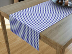 Goldea pamut asztali futó - kék - fehér kockás 20x180 cm
