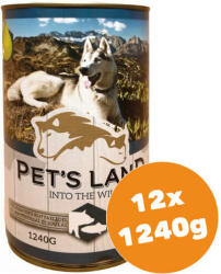 Pet's Land Pet s Land Dog Konzerv Sertés-Hal körtével 12x1240g