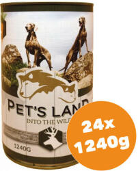 Pet's Land Pet s Land Dog Konzerv Vadhús répával 24x1240g