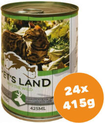 Pet's Land Pet s Land Cat Konzerv Vadhús répával 24x415g