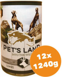 Pet's Land Pet s Land Dog Konzerv Vadhús répával 12x1240g