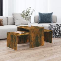 vidaXL Set măsuță de cafea stejar fumuriu 100x48x40 cm lemn prelucrat (815546) Masa de cafea
