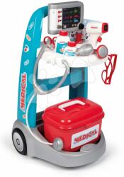 Smoby Cărucior medical electronic Medical Trolley Smoby cu sunete și lumini și 16 accesorii într-o valiză (SM340207)