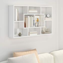 vidaXL Raft de perete, alb extralucios, 85x16x52, 5 cm, lemn compozit (801424) Raft