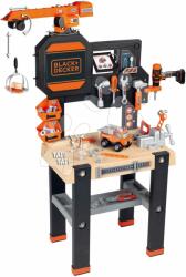 Smoby Munkaasztal funkcionális daruval Black&Decker Bricolo Builder Smoby autó építőjátékkal fúrógéppel és 94 kiegészítővel 117 cm magas (SM360731)