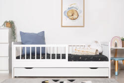 Ourbaby Pat de copii cu barieră TEDDY - alb