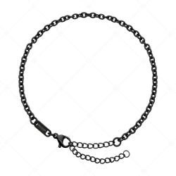  BALCANO - Cable Chain / Nemesacél anker bokalánc fekete PVD bevonattal - 3 mm / 20 cm