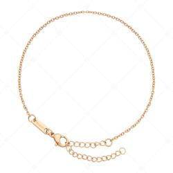  BALCANO - Cable Chain / Nemesacél anker bokalánc 18K rozé arany bevonattal - 1, 5 mm / 20 cm