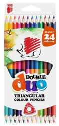 ICO Színes ceruza ICO Süni Duo háromszögletű kétvégű 12 db/készlet (07.00907)