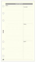 Gyűrűs kalendárium betét SATURNUS L368 bianco napi tervező sárga lapos (24SL368-CHA)