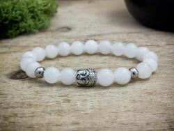 R. M. ékszer Buddha fehér jáde ásvány karkötő (1057RM15)