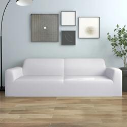 vidaXL Husă elastică pentru canapea cu 3 locuri poliester jersey alb (332950)