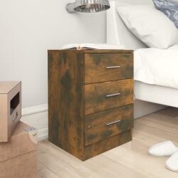 vidaXL Noptiere, 2 buc. , stejar fumuriu, 38x35x56 cm, lemn prelucrat (815322)