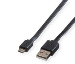 Roline USB-A apa - USB micro apa kábel 1m fekete (11.02. 8760-10)