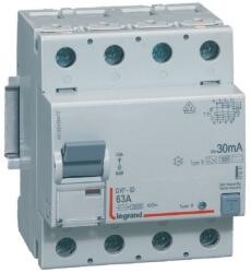 DX3 áram-védőkapcsoló 4P D 63A 30MA B (LEG-411847)