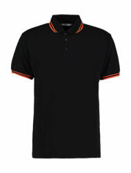 Kustom Kit Férfi rövid ujjú galléros póló Kustom Kit Classic Fit Tipped Collar Polo XL, Fekete/Narancssárga